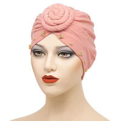 Bandana Sombrero Floral con Base de Placa Perlas para Mujer - Image 13