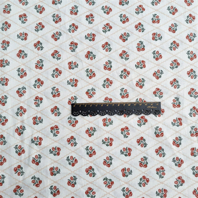 Tela de Algodón Twill Rojo Jujuba con Patrón de Celosía - Ancho para Puertas - Image 9