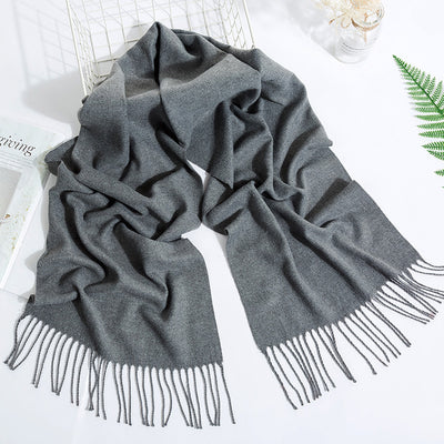 Bufanda Versátil Unisex con Borlas y Colores Sólidos