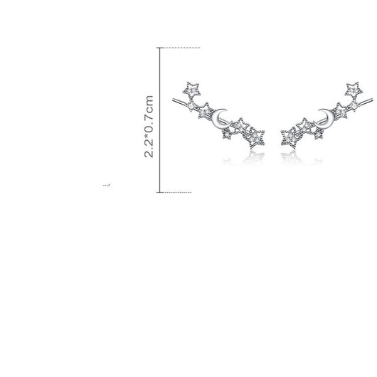 Aretes de Plata con Estrella y Luna - Circonitas Incrustadas Diseño Minimalista - Image 14