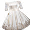 Vestido de Dama de Honor Elegante Cuello Bote Línea A Champagne Reflectante