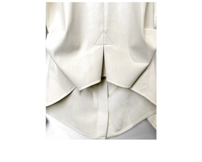 Blusa Retro de Cuero PU con Cuello Puntiagudo para Mujer - Image 11