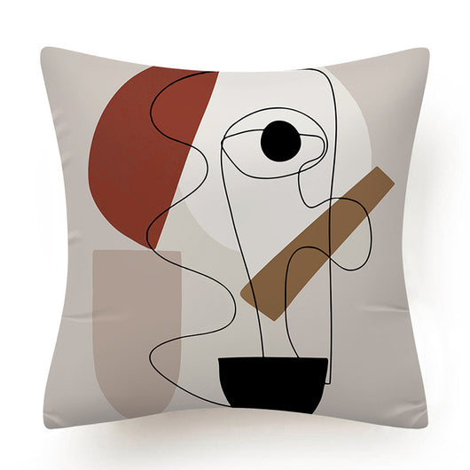 Funda de Almohada de Lino Minimalista Moderna con Arte Abstracto - Image 4