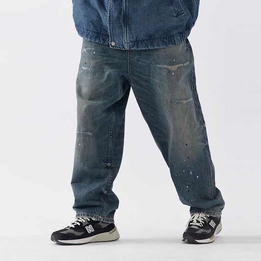 Jeans Anchos de Largo Completo Splash Ink para Hombre