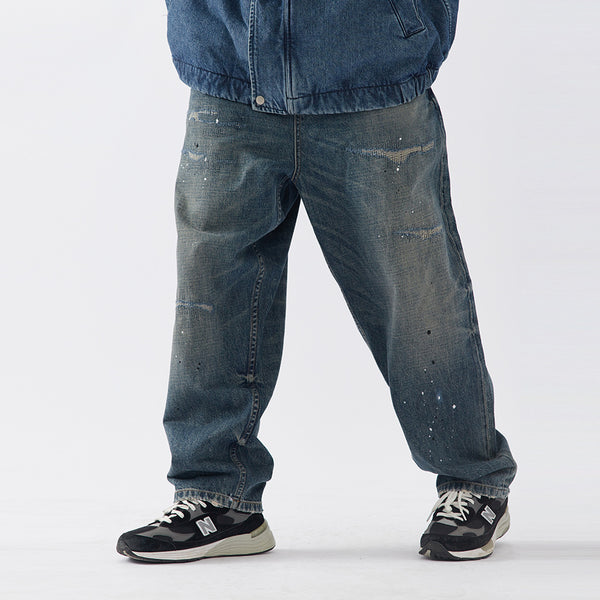 Jeans Anchos de Largo Completo Splash Ink para Hombre