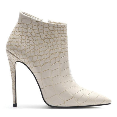 Botines Nude con Patrón de Piedra - Punta Fina y Tacón Delgado - Image 4