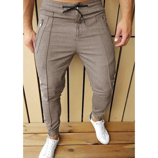 Pantalones Casuales con Cintura Ajustable y Pliegues Elegantes