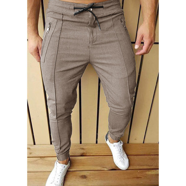 Pantalones Casuales con Cintura Ajustable y Pliegues Elegantes