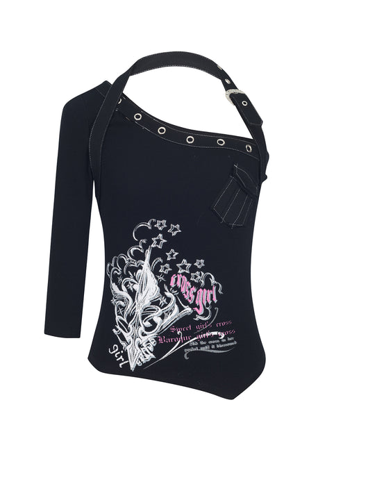 Playera Asimétrica con Manga Tres Cuartos - Image 11