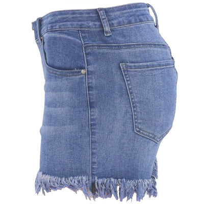 Shorts Denim Cintura Alta Slim Yin Yang Verano con Cierre Largo - Image 5