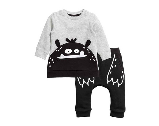 Conjunto Infantil de Dos Piezas con Patrón Colorido - Top y Pantalón