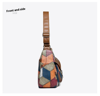 Bolso de Hombro Retro Patchwork Multicolor - Estilo Versátil All-Match - Image 12