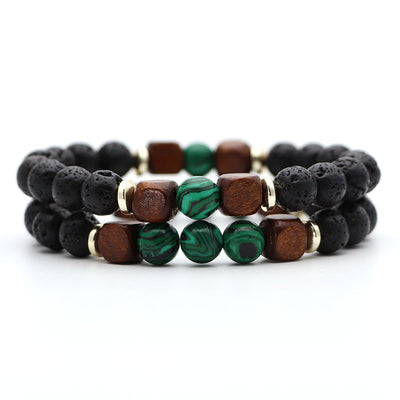 Pulsera de Piedra Volcánica Lava y Ojo de Tigre - Image 27