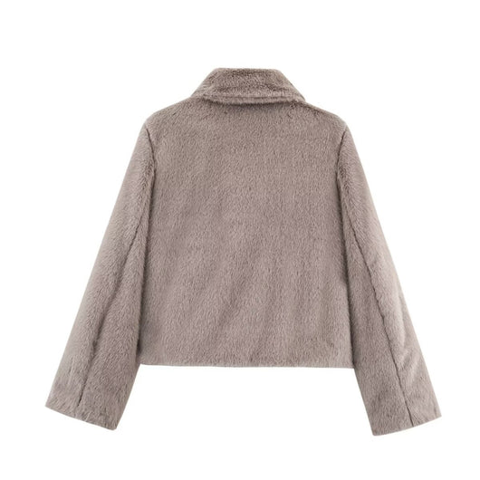 Abrigo de Piel Sintética Estilo Europeo Versátil para Otoño - Image 4