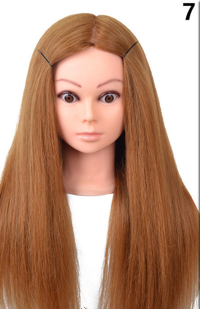 Cabeza de Práctica para Peluquería con Cabello Natural - Image 9