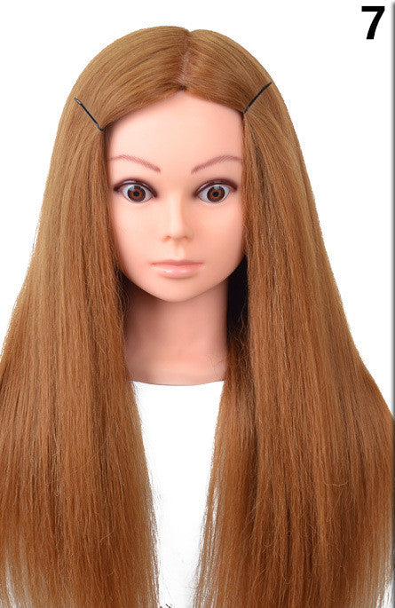Cabeza de Práctica para Peluquería con Cabello Natural - Image 9