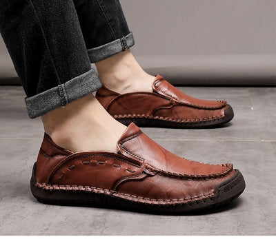 Mocasines Hombre Cuero Ligeros Antideslizantes Sin Cordones - Image 25
