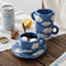 Taza y Platillo de Porcelana Cielo Azul con Nubes Blancas