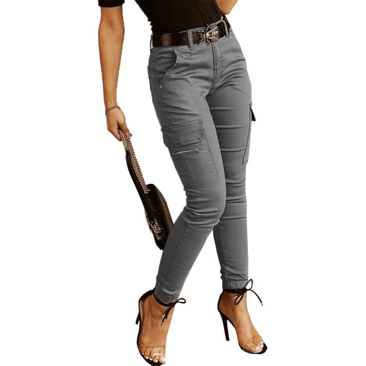 Pantalones Clásicos para Mujer con Cintura Baja y Bolsillos - Image 2