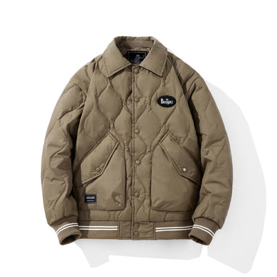 Abrigo Casual Hombre Cuadros Diamante Solapa Fina Abrigado - Image 2
