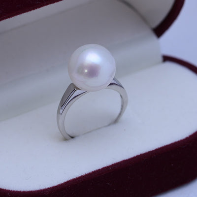 Anillo de Perla Blanca Agua Dulce 12-13mm Círculo Perfecto Brillo Intenso - Image 8