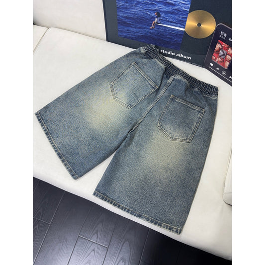 Shorts Denim Lavado con Efecto Arrugado para Hombre - Image 2