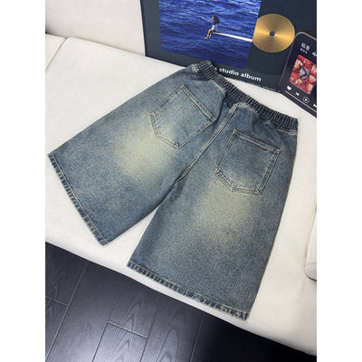 Shorts Denim Lavado con Efecto Arrugado para Hombre - Image 2