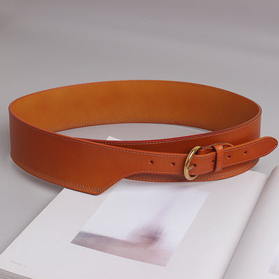 Cinturón de Cuero Grabado con Hebilla Japonesa Irregular para Mujer - Image 31