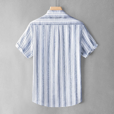 Camisa Retro Estilo Japonés de Lino con Cuello Mao para Hombre - Image 6