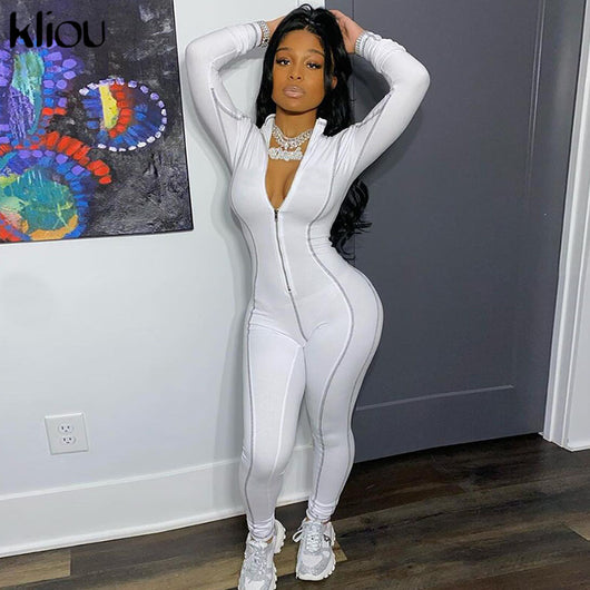 Jumpsuit Deportivo Ajustado con Cierre y Manga Larga para Mujer - Image 12