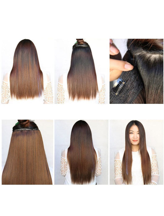 Extensiones de Cabello Liso Natural - Reparación Facial y Volumen Completo - Image 10