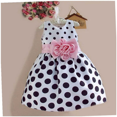 Vestido Infantil de Flores con Malla Puntitos Estilo Princesa - Image 9
