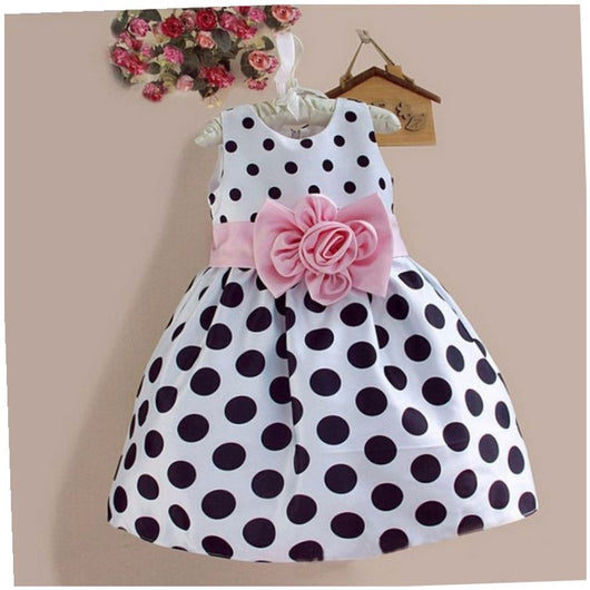 Vestido Infantil de Flores con Malla Puntitos Estilo Princesa - Image 9