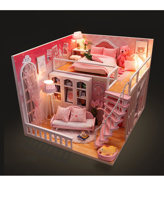 Casita de Felicidad Estable - Casa de Muñecas Miniatura Armada a Mano en Madera - Image 4