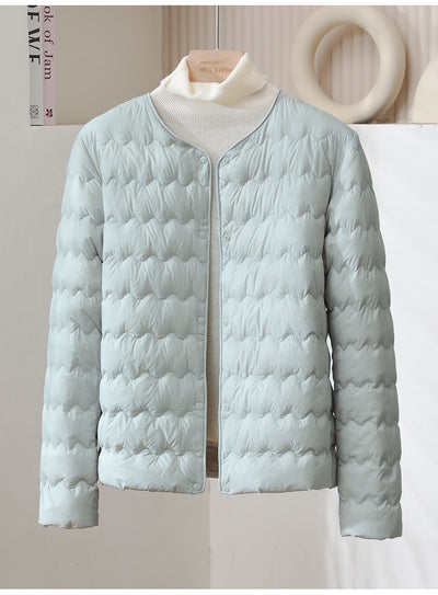 Chaqueta Corta Acolchada para Mujer con Cuello Fruncido - Image 14