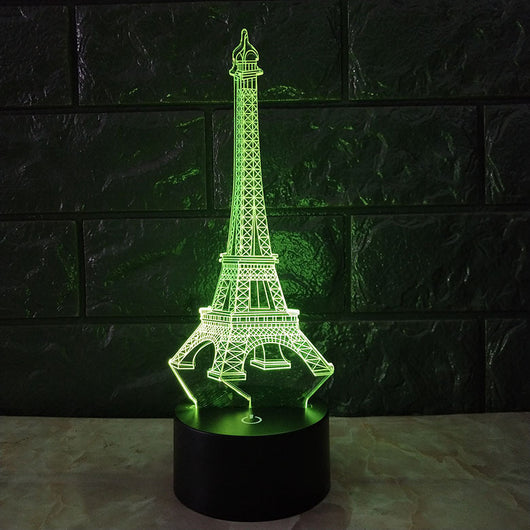 Lámpara 3D Torre Eiffel con Luz Nocturna Táctil y Colores Cambiantes - Image 3