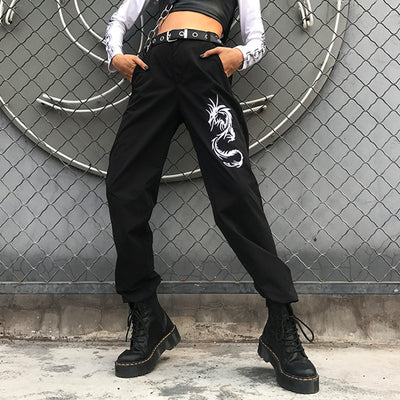 Pantalones Casuales Mujer Estilo Chino con Bordado de Dragón - Image 2
