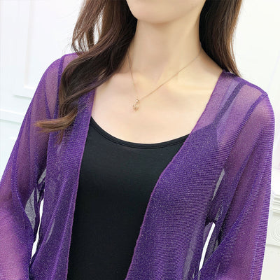 Cardigan de Encaje con Mangas Tipo Hoja de Loto y Malla Exterior - Image 14