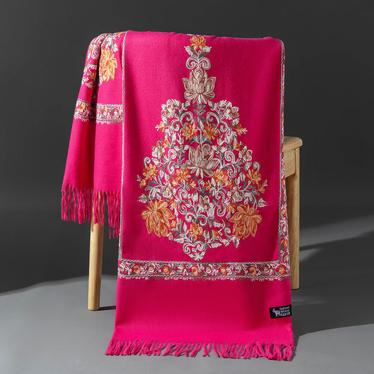 Chal Tejido con Bordado Étnico para Mujer - Image 12
