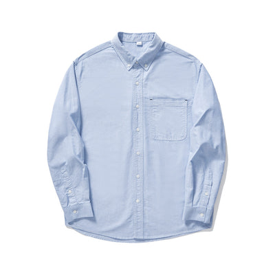Camisa Oxford Manga Larga Color Sólido - Image 8