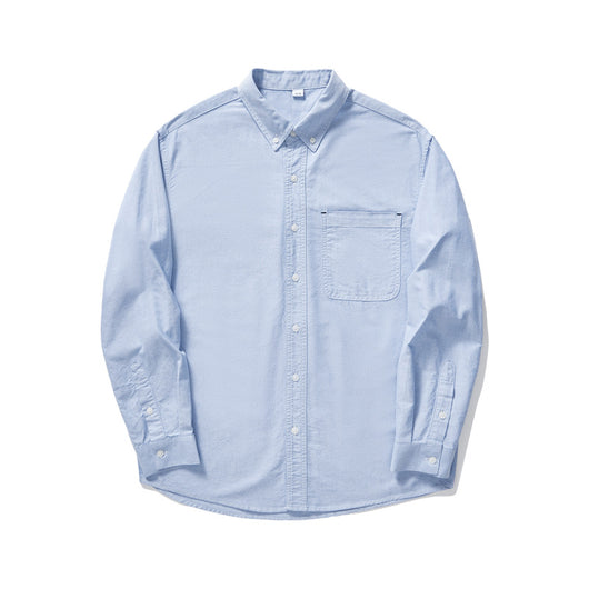 Camisa Oxford Manga Larga Color Sólido - Image 8