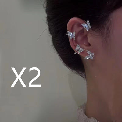 Aretes de Diamante Brillante con Clip Mariposa 2 en 1 - Image 26