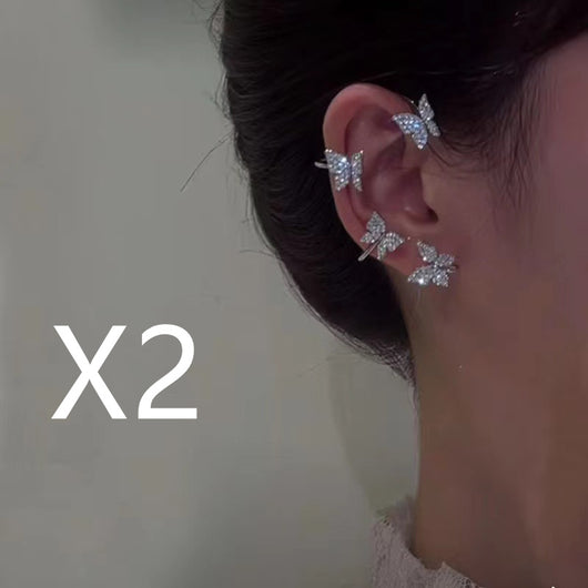 Aretes de Diamante Brillante con Clip Mariposa 2 en 1 - Image 26