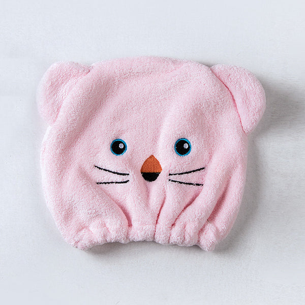 Gorro Absorbente Secador de Cabello Infantil con Diseño de Gato Adorable - Image 3