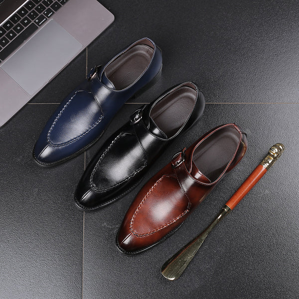 Zapatos Formales de Cuero con Refuerzo en la Punta - Estilo Británico