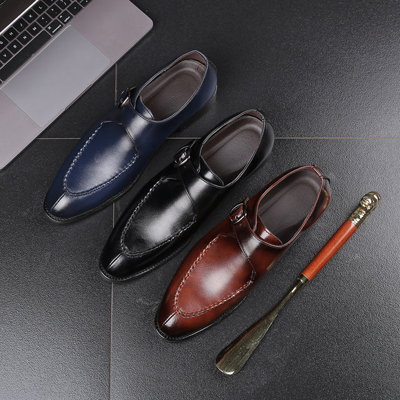 Zapatos Formales de Cuero con Refuerzo en la Punta - Estilo Británico