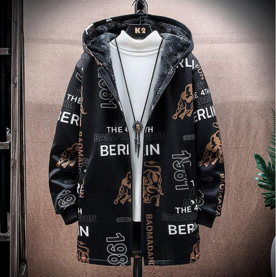 Abrigo de Terciopelo Acolchado para Hombre Talla Grande - Image 9