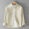 Camisa Suelta Retro de Hombre en Colores Sólidos