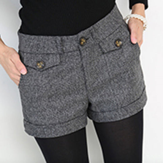 Shorts de Lana a Cuadros para Mujer - Estilo Casual y Elegante