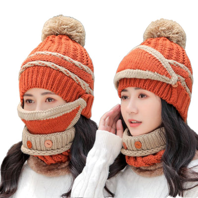 Conjunto de Gorro y Bufanda Tejido en Algodón Cálido - Image 7